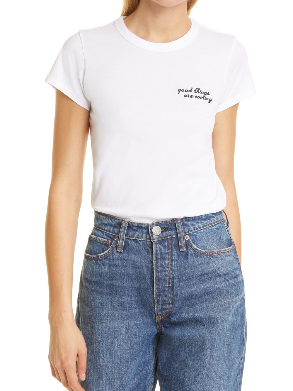 Rag & bone Good Things Are Coming White Cotton T-shirt